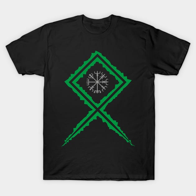 Vikings Norse Mythology Compass Pagan Asatru Magical Rune T-Shirt by vikki182@hotmail.co.uk